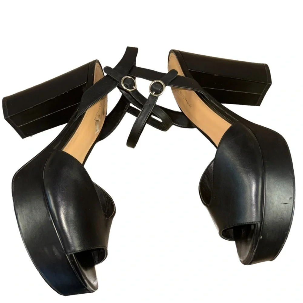 Marc Fisher Black Platform High Heels Women’s 10 Disco Mobwife Goth FairyGoth - Picture 3 of 16
